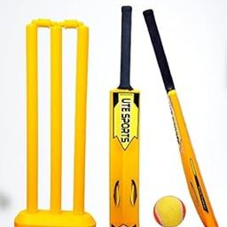 Plastic Cricket kit for All Age Groups and Sizes (1 Piece Cricket Bat, 3 Piece Wickets, 1 Piece Base, 2 Piece Bails, 1 Piece Tennis Ball, 1 Piece Kit Bag) (Size4, for Age Group 9-11 Year)-image-48