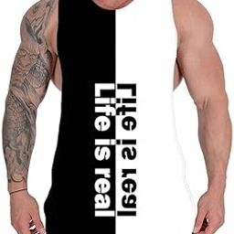 Men's Cotton Sleeveless Stylish Digital Printed Tank Tops Gym Vest for Mens L805-image-47