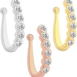 FASHIONS Clip on Nose rings without Piercing Pressing Press Type Combo Nose Pin Stud for Women & Girls-image-48