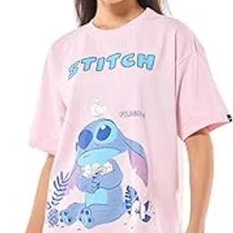 bewakoof Heavy Duty 1.0 Official Disney Merchandise Women's Graphic Print Oversized Fit Half Sleeve Round Neck Terry T-Shirt-picture-17