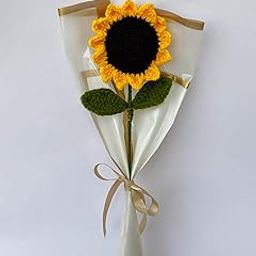 Crochet Amore Sunlit Charm Bouquet – Handmade Crochet Sunflower Wrapped in Kraft Paper | Elegant & Everlasting Yarn Flower Gift for Home Decor, Birthdays & Special Occasions-image-13
