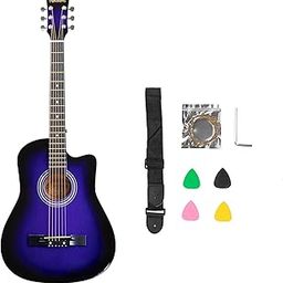 Torrins Beginner Series T38 Acoustic Guitar, Basswood Top, Back and Sides, ABS Fingerboard, 38-inch (Blue)-picture-14