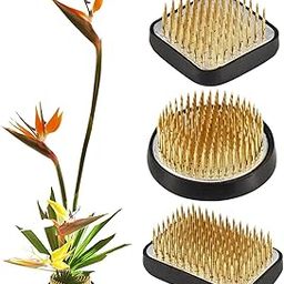 3/Set Floral Frog Ikebana Kenzan Kit, 2.4”Round Flower Frog+1.6”Square Flower Arrangement+2.1”x1.4”Rectangle Pin Frog-3