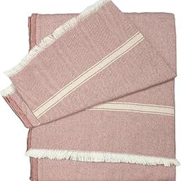 Arvore Handloom Pure Cotton Blanket for Double Bed | Desi Khes for All Seasons | Heavyweight Soft Bed/Sofa Throw | Geometric Weave | Indian Handcrafted Blanket (Brown)-3