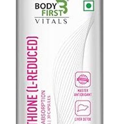 BodyFirst Glutathione (L-Reduced) 500mg Active Form | Master Antioxidant for Immunity Skin & Respiratory Health, Skin Hydration & Brightening | 30 Capsules-image-82