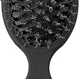 Galinpo Mini Hair Bursh for Women,Men,Kids-Protable Travel Size Mini Detangler Brush for Pockets,Purses-Nylon Bristles Small Paddle Brush for Smooth,Add Shine (Black)-27