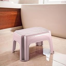 Kuber Industries Lightweight & Stackable Small Plastic Bath Stool for Bathrooms, Kitchen & Home | Durable Senior Citizen & Adults Stool for Sitting | Arjun- Rose Pink-picture-18