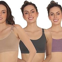 Seamless Non Padded Adjustable Strap Sports Bra Combo Pack of 3-image-50