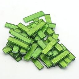 Sweven Art Mosaic Tiles, 10x40mm Size Pipes, 4mm Thick, Glitter Leaf Green Color (Pack of 200Gms)-image-31