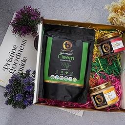 Two & A Bud Herbal Hair & Skin Care Gift Combo Set Neem, Haldi Chandan Ubtan & Hibiscus Powder, 100% Natural & Ayurvedic, Premium Gift For Rakhi/Raksha Bandhan, Sister, Brother-image-15