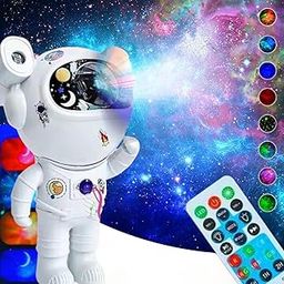 Kidorado - Astronaut Galaxy Projector with Remote Control - 360° Adjustable Timer Kids Astronaut Nebula Night Light, for Gifts, Baby Adults Bedroom, Gaming Room, Home and Party (Corded Electric)-19