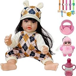 NestyFox 33cm Realistic Silicone Baby Doll for Girls | Reborn Doll with Mini Doll, Feeding Bottle, Magnetic Pacifier, Cartoon Slap Bands & Plush Keychain-image-39
