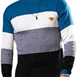 Men’s Round Neck Full Sleeve Woolen Pullover Sweater | Multicolor Striped Winter Wear for Stylish Look | Soft, Warm & Comfortable Knitwear-image-84