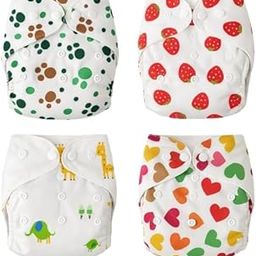 Zingle Leakage-Proof Advanced Cloth Diapers for Babies, High Absorbent Cotton 4 Reusable Diaper and 4 Insert Pad, Washable Cloth Diaper, 0-3 Years, (5-18kg), Freesize, Adjustable, Reduces Rash-image-52