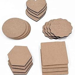Smart BEE Assorted MDF Wooden Boards for DIY Crafts, Mandala Art, Resin Art, Fluid Art, Decoupage (Square,Round, Scallop, Heart, Hexagon - 4 Each) - 20 Pieces-image-77