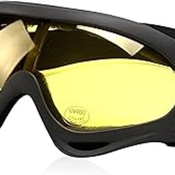 MIKANIX Motorcycle Riding Eyewear Helmet Goggles Anti Scratch | UV Protective Windproof Dirt Shield For Cycling, Bike Riding Off Road Racing And Outdoor Activities (YELLOW)-image-5