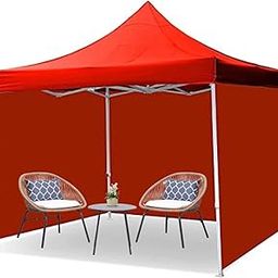THESHELTERS - 10x10ft / 3x3 mtr Gazebo Canopy With 3 Sidewalls | Portable & Super Heavy Duty Waterproof Outdoor Tent | Popup Foldable Instant Shelter (Red)-image-68