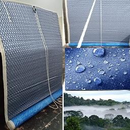 TCLPVC 6/5 Roller Blinds - Room Darkening | Bamboo Blackout Door Roll Up | Chik | Parda | for Balcony Window French Door Terrence | Curtains | Waterproof Chick (72/60) Inch W/H – Tarpulin-image-61