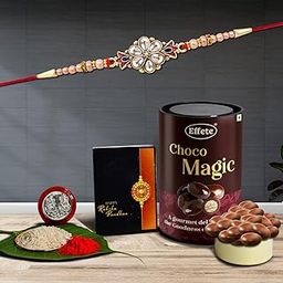 DeoDap (K1_429_EM) Rakhi Combo with Chocolate Magic, Rakhi & Chocolate for brother, Rakhi with chocolate, rakhi with gift, Rakhi Combo, Set of 1 Rakhi, Effete Chocolate-image-96