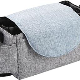 MYADDICTION Univesal Stroller Organizer Bag Stroller Caddy for Pram Pushchair Gray-26