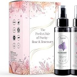 Iyuraa Rose & Rosemary Face + Hair Mist Gift Pack | 100% Natural Steam Distilled Hydrosol | Skin Toner & Hair Growth Spray | Alcohol-Free, For All Skin & Hair Types (100ml x 2)-image-19