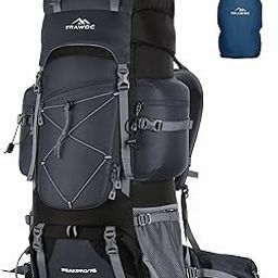TRAWOC PEAKPRO 75 Liter Travel Backpack for Hiking Trekking Bag Camping Rucksack with Laptop Compartment/Rain Cover/Shoe Compartment BHK002, 3 Year Warranty, Grey-image-64