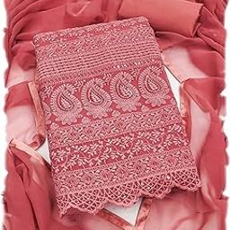 Women's Georgette Embroidery Work Unstitched Dress Material-picture-50