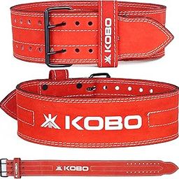 Kobo 6mm Prong Gym Belt For Weight Lifting Fitness, Seude Leather, 4” Wide Back Support, 9 Adjustable Dual Holes, Powerlifting Bodybuilding Deadlift Squat Workout Strength Training, Men Women WTB-23-image-21