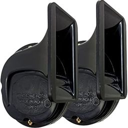 Samite 12V 125db Bike Horn Mini Super Loud Electric Motorcycle Horns Universal Small Waterproof Snail Design Loudspeaker (Set of 2)-12