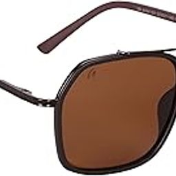 Polarized Double Rimmed Square/Wayfarer Sunglasses for Men and Women (Brown Lenses | Brown Frame | Medium | AS 8054)-15