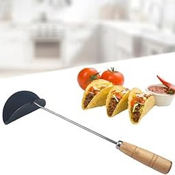 UJEAVETTE Frying Spoon Time Saving Long Handle Sturdy Kitchen Tool Homemade Taco Shell 13CM Diameter-image-10