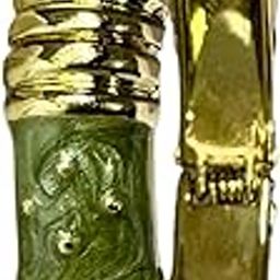 Meenakari Vintage Style Jade Green thik Enamel Bangle Bracelet, Hinged Design Gold-Plated Bangle Bracelet, Stainless Steel Anti Tarnish hypoallergenic Jewelry Gift for Her-image-57