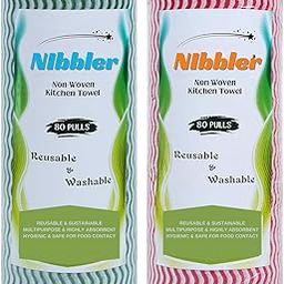 Nibbler Kitchen Roll Cleaning Wipes, 80 Pulls, Washable & Reusable, Quick Dry, Non-Woven Dish Towels (Pack of 2)-picture-18