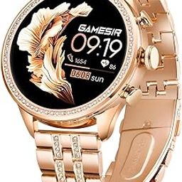 GameSir Premium Luxurious Gen 9 Smartwatch, HD Display Gold Metal Strap & Activity Tracker, Bluetooth Calling, Customizable Watch Faces, Water Resistant Smartwatch for Women & Girls(Rose Gold)-19