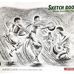 LRS Sketch Book A3 Size with Butter Paper - 30 Sheets(60 Pages) - Natural Cartridge Paper - Off White Shade - 140 GSM - Little Grainy Surface - Perfect for Sketching - Spiral Bound-30