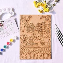 Indian Phad Art Board: A4 DIY Painting Kit for Adults with 4 Brushes-24