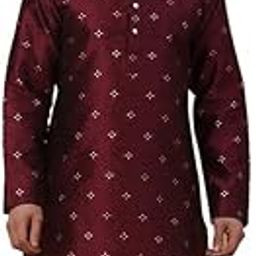 Men's Silk Blend Jacquard Sequenced Kurta Only-image-54
