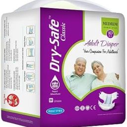 Dry Safe Classic Adult diaper Medium -10's-Tape Style-image-12