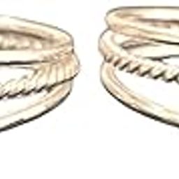 925 Sterling Silver CZ Studded Pair of Toe Rings for Women-image-55