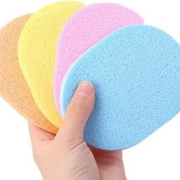12 Pcs Facial Cleanning Sponges Oval Makeup Removal Cleanning Pad Powder Puff for Face Cleansing,Makeup Removal and Exfoliating-21