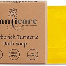 KANTICARE Herborich Turmeric Bath Soap | Anti-Pigmentation & Skin Brightening Soap for Dark Spots, Acne Scars & Glowing Skin | Natural, Herbal, Unisex | 100g (Pack of 1)-image-55