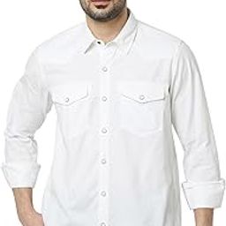 White Full Sleeve Slim Fit Solid Shirt for Men-image-29