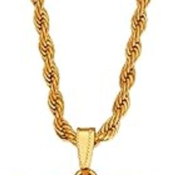 Religious Jewellery Om Ekmukhi Rudraksha Locket With Chain Gold Brass, Wood Pendant Necklace Chain For Men And Women SPn2021310-image-89