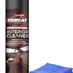 TOM CAT Foaming Car Interior Spray | Car Foam Cleaner Spray for Upholstery,Plastic, Leather Roof, Vinyl & Seats | Auto Care Accessories |Car Leather Seat Cleaner 600ml (Pack of 1) - FORMULATION 110X-picture-1