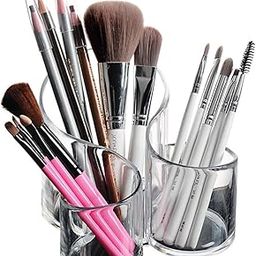 Jaravik Acrylic Cosmetic Organizer Makeup Brush Holder Acrylic Makeup Brush Nail Polish Lipstick Eyeliner Comb Beauty Storage Desk Rake Stand Organizer Transparent, Cosmetics-image-17