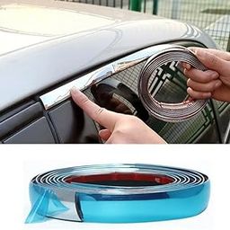 DETACHII Chrome Beading Roll & Car Door Edge Guard | Universal Fit for All Cars | Scratch Protection | Premium Chrome Finish Durable & Stylish Car Accessory (1 pc 5m Beading roll)-image-1