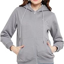 Solid Grey Hooded Sweatshirt-image-2