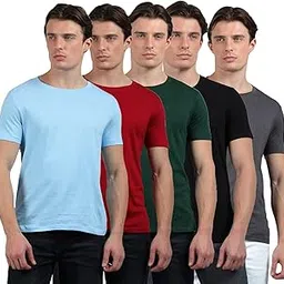 dollar Pack of 5 Cotton Solid Men Tshirt-picture-9