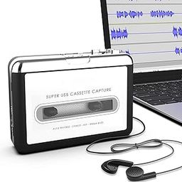 CDL TECH Ezcap USB Cassette Player Capture Cassette Tape-to-MP3 Converter into Computer Stereo HiFi Sound Quality Mega Bass Audio Music Player with Earphone-24