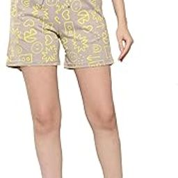 Women's Printed Cotton Mid Rise Casual Lounge Wear Inner Elastic Regular Fit Lounge Shorts-picture-39